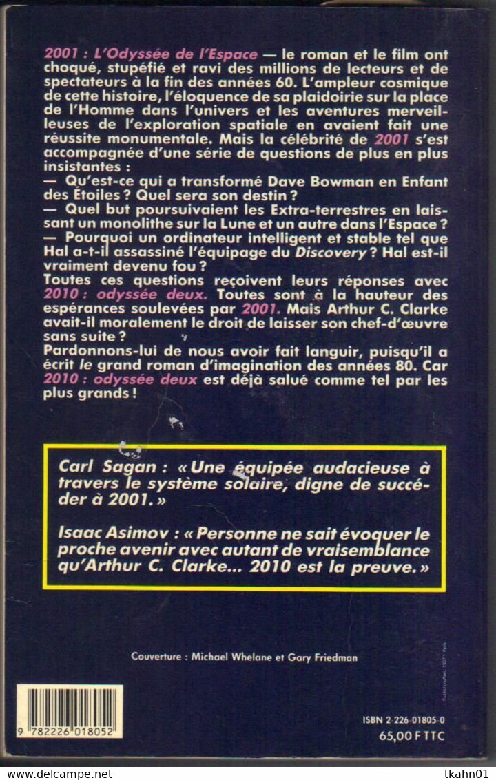 ARTHUR-C-CLARKE " 2010 ODYSSEE DEUX "   ALBIN-MICHEL AVEC 298 PAGES  GRAND-FORMAT - Albin Michel