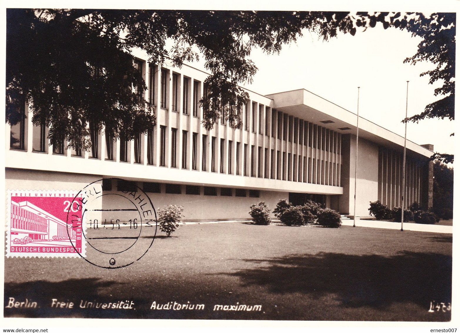 Maximumkarte (MC - Karte) – Berlin – Freie Universität, Auditorium Maximum - Dahlem