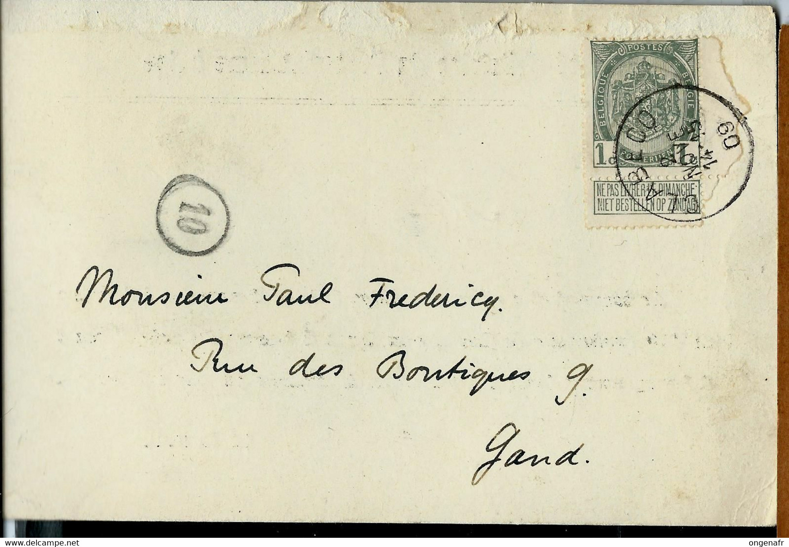 Carte Obl. CLABECQ 02/11/1909 - Correo Rural