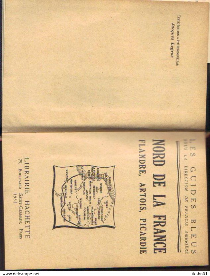LES GUIDES BLEUS NORD DE LA FRANCE  DE 1952  FORMAT DE POCHE - Michelin (guides)