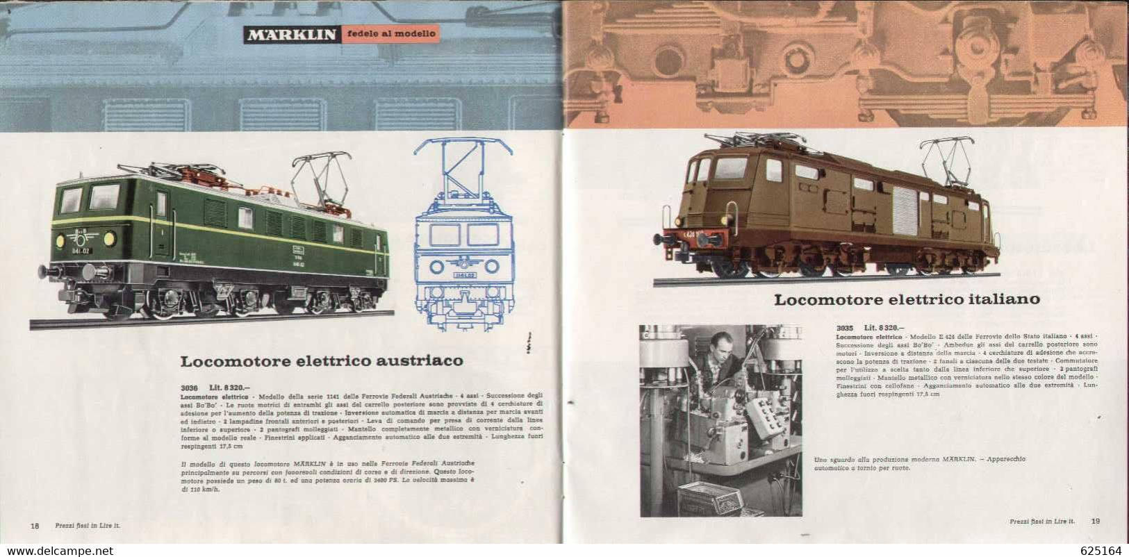 Catalogue MÄRKLIN 1964-65  Auf Italienisch - In Italiano - En Italien - Non Classés