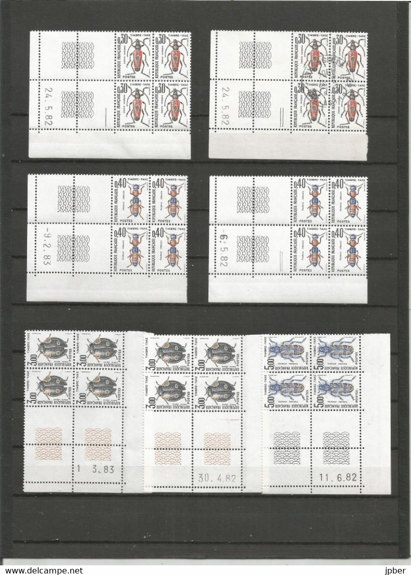 France - Timbres-Taxe - N° 104 à 112 ** Bord De Feuille Avec Coin Daté - 1859-1959 Afgestempeld