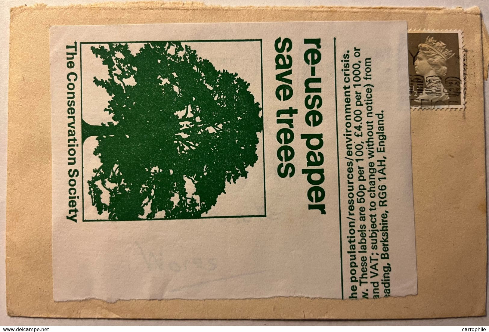 Lot De 2 Lettres Réutilisées "Re-Use Paper To Save Trees" 1979 Et 1982 Pour St Orens De Gameville (31) - Cartas & Documentos