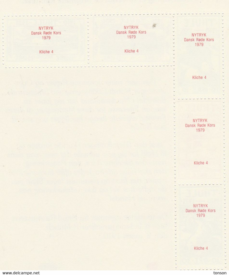 Greenland, MINT N H. - 1979 NEW PRINT Of Thule Set. Denmark Red Cross In Memory Of Knud Rasmussen, 2 Scans - Thulé