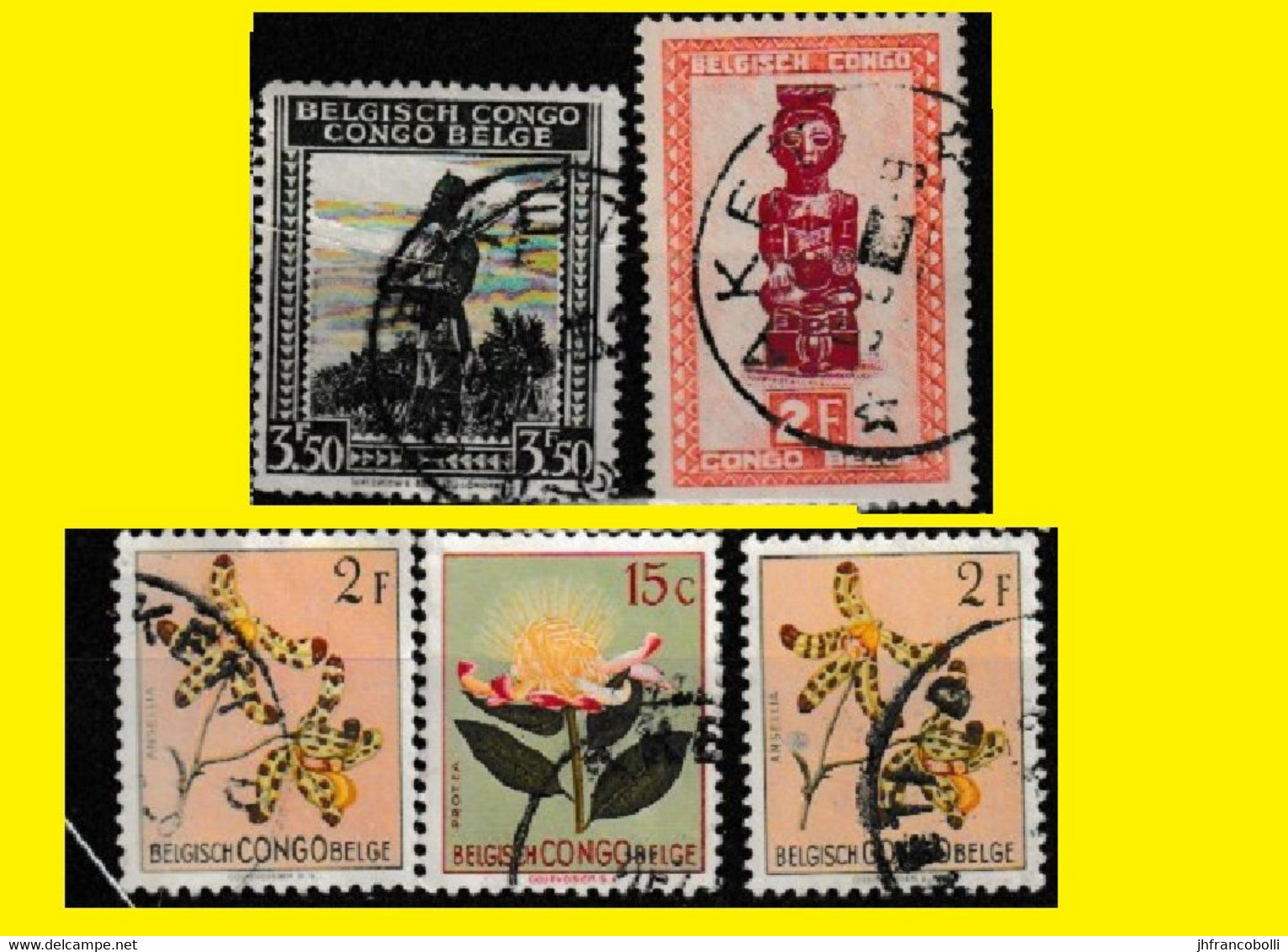 (°) AKETI BELGIAN CONGO / CONGO BELGE CANCEL STUDY [J] WITH 5 STAMPS COB 304+313+287+242 - Errors & Oddities