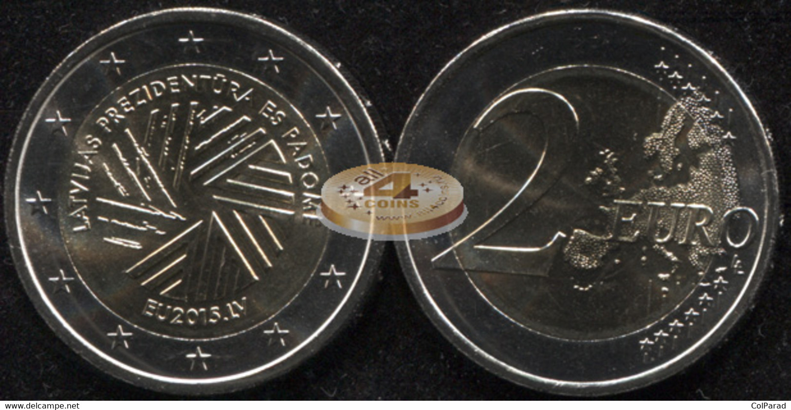 Latvia. 2 Euro. 2015 (Unc. Bi-Metallic) EU Presidency - Lettonie