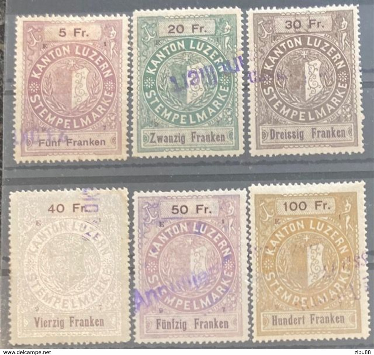 Fiskalmarken, Stempelmarken Kanton Luzern - Emission 1897! / Revenue Stamp Switzerland Lucerne - Fiscaux
