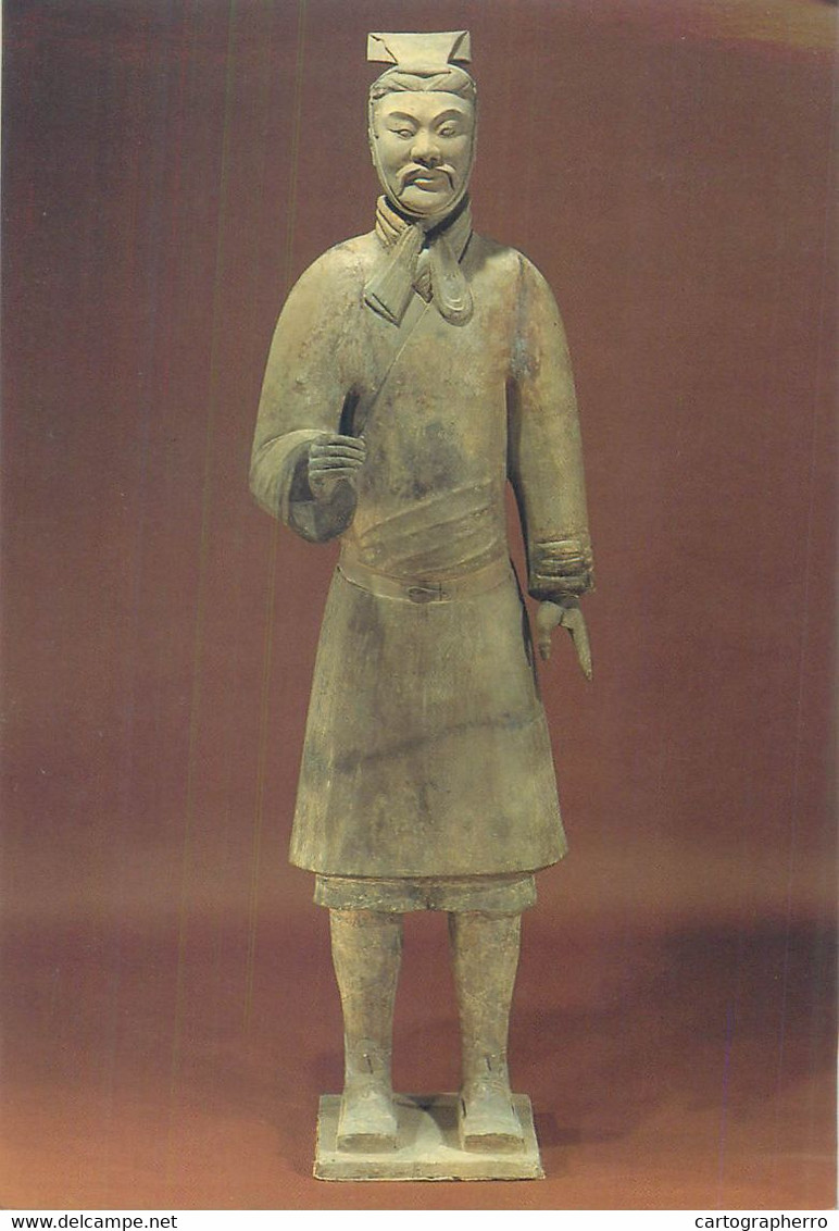 Fine Arts Postcard East Asian Museum Stockholm Soldier In Battle Dress Qin Shihuangs Lintong Shaanxi - Sculptures