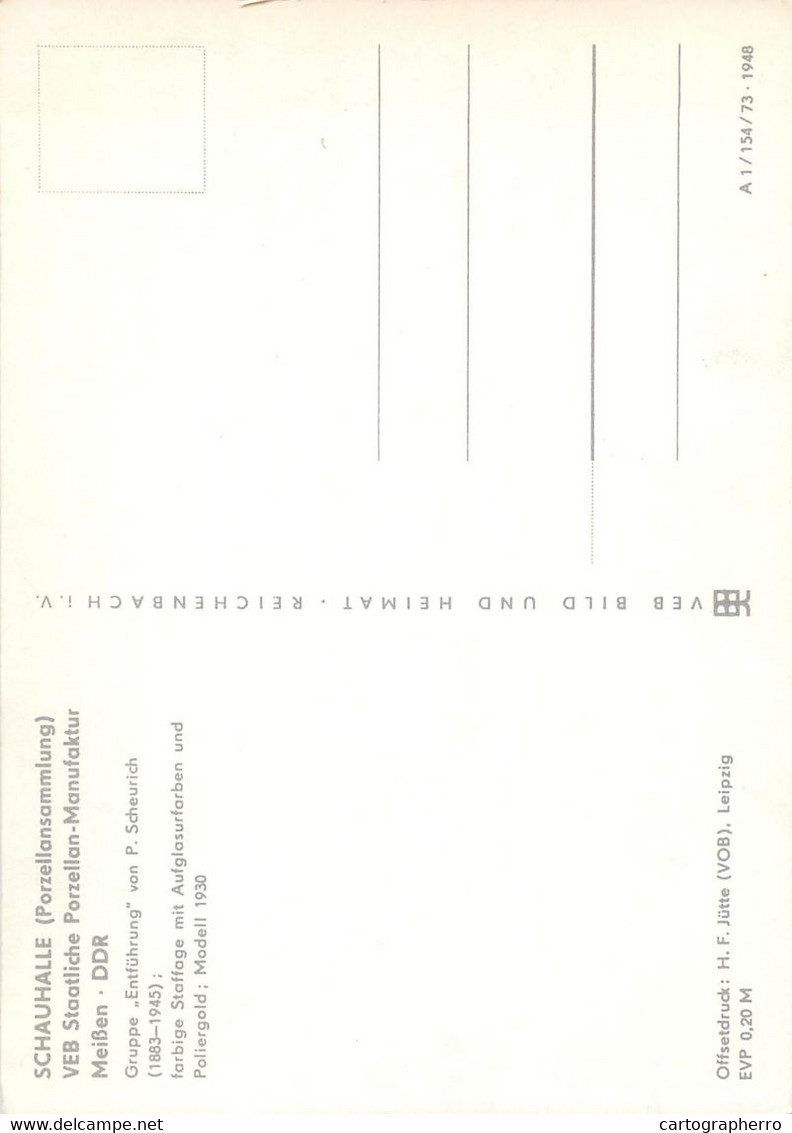 Fine Arts Postcard Gruppe Entführung Porzellan-Manufaktur Meissen P. Scheurich - Sculptures