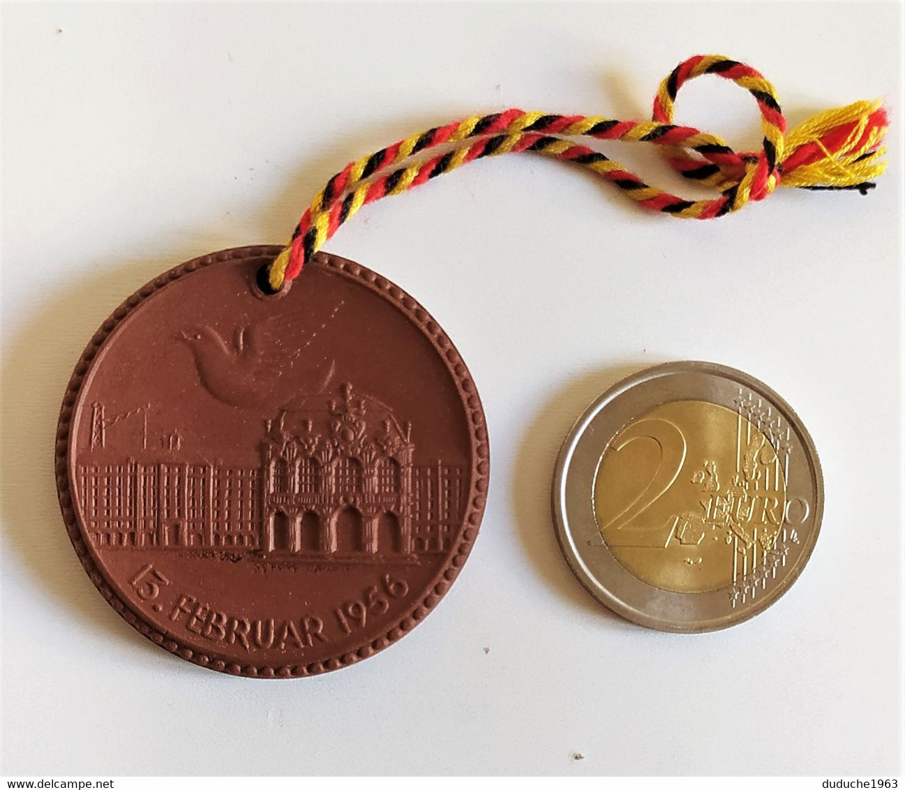 Médaille Porcelaine(porzellan) Meissen - Ville De Dresde 1956. 40 Mm - Colecciones
