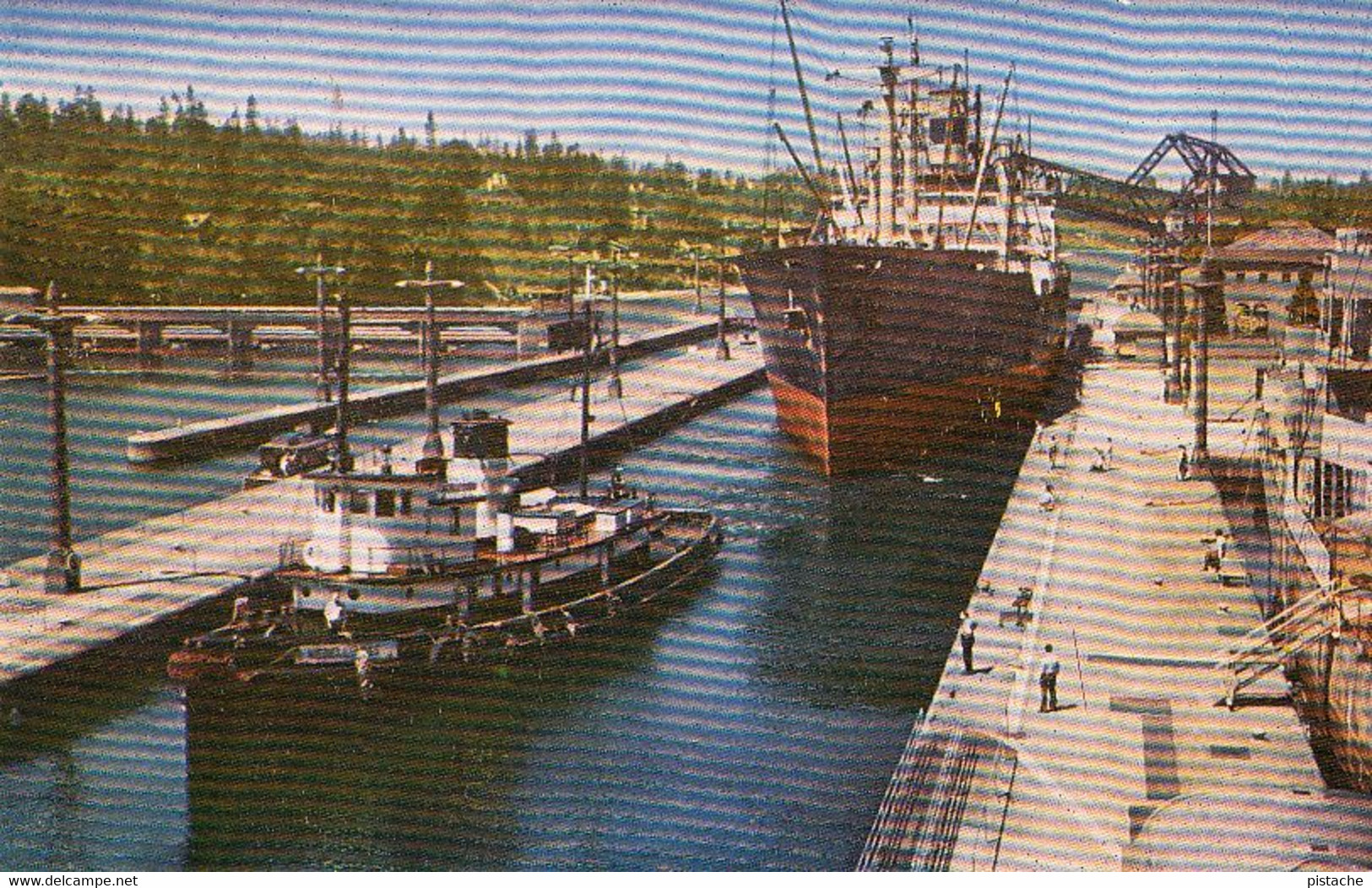 3156 – Seattle Washington WA – Government Locks - Écluse Boat Bateau – VG Condition – 2 Scans - Seattle