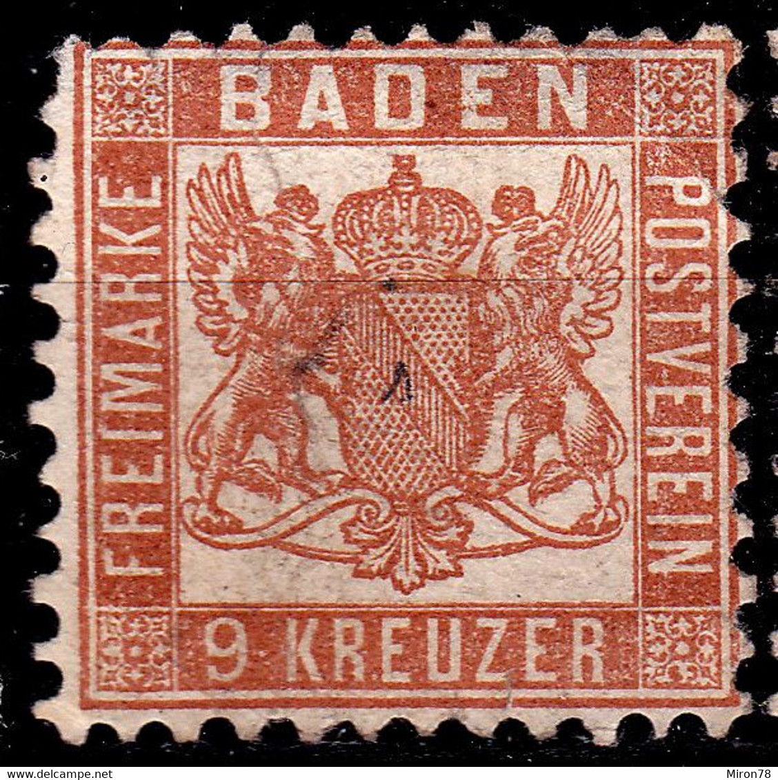 Stamp Baden 1862-65 9kr Mint Lot102 - Mint