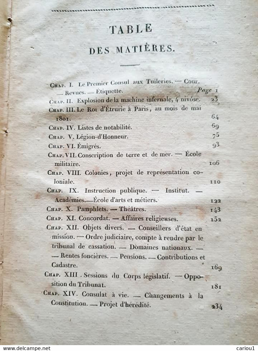 C1 NAPOLEON Thibaudeau MEMOIRES SUR LE CONSULAT 1799 1804 EO Dedicace ENVOI 1827  PORT INCLUS FRANCE - 1801-1900