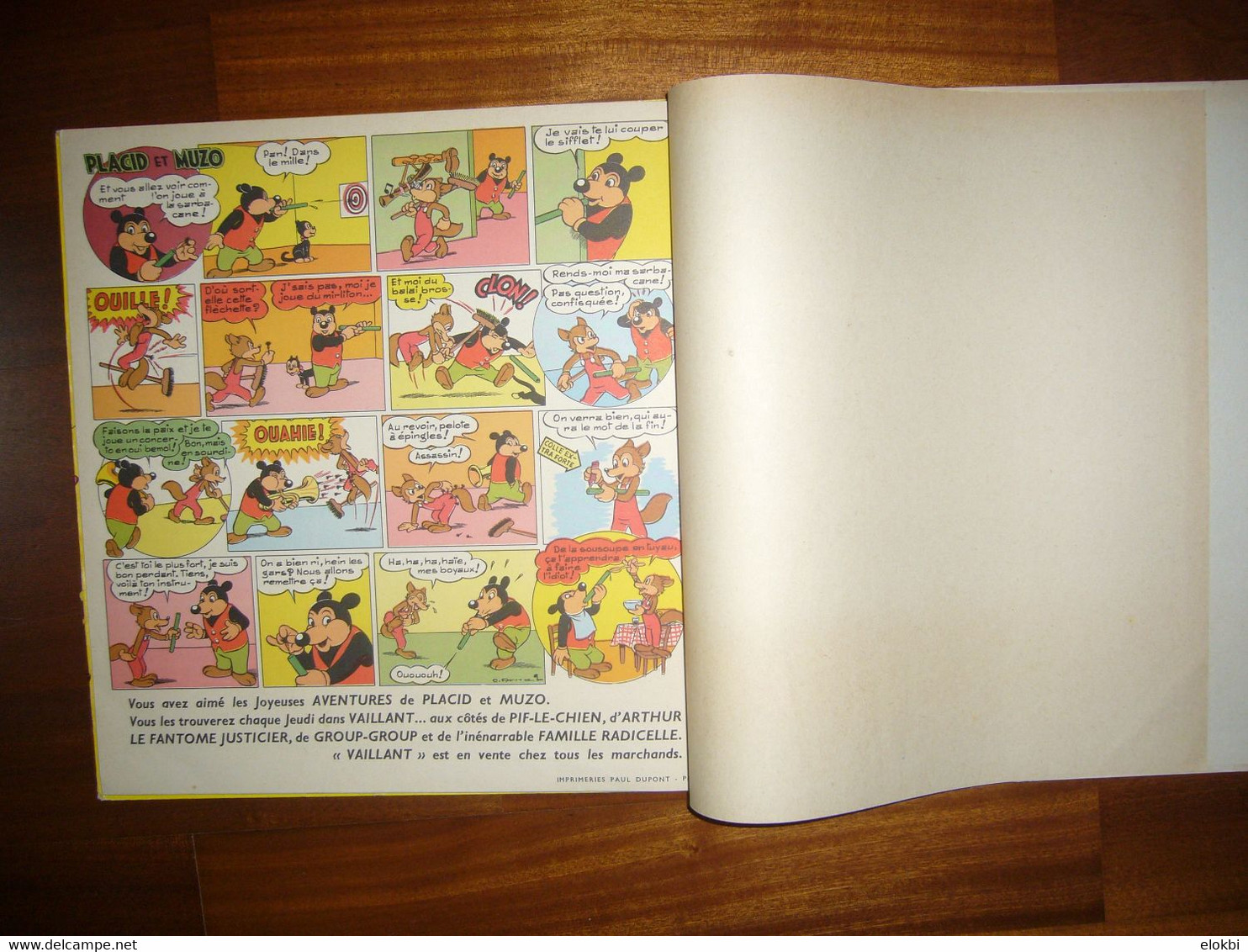 Les aventures de Placid et Muzo - Lot composé par la série des numéros 3 à 11 - Editions Vaillant 1952 - 1962