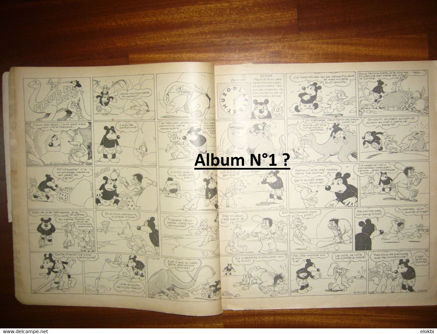 Les aventures de Placid et Muzo - Lot composé par la série des numéros 3 à 11 - Editions Vaillant 1952 - 1962