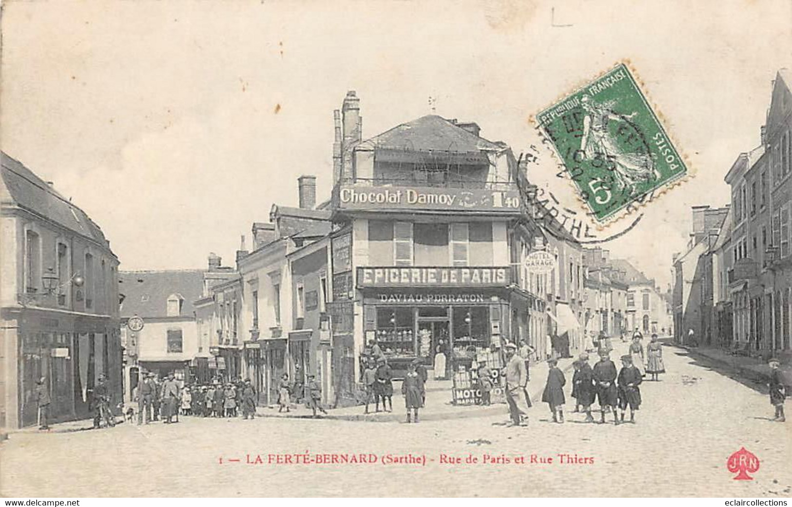 La Ferté Bernard         72       Rue De Paris Et Rue Thiers.  Epicerie De Paris                      (voir Scan) - La Ferte Bernard