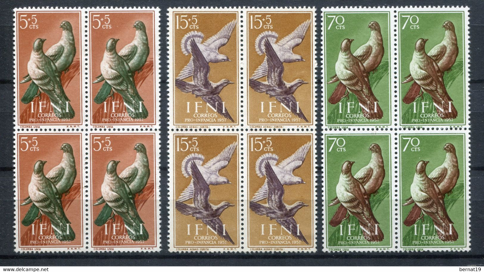 Ifni 1957. Edifil 135-37 X 4 ** MNH. - Ifni