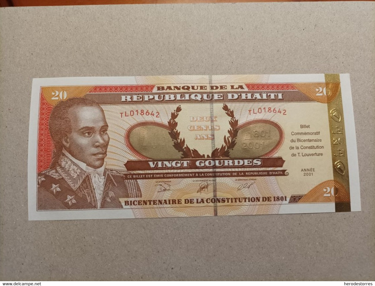 Billete De HAITI De 20 GOURDES, Año 2001, UNC - Haiti