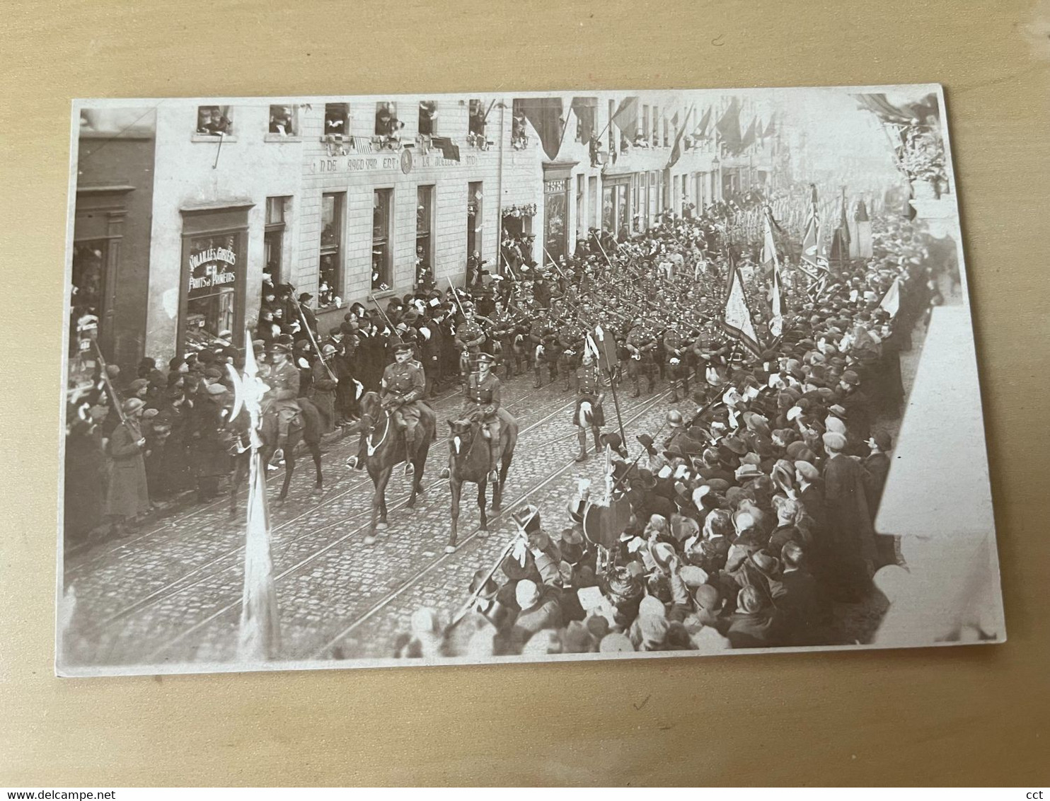 Jette Bruxelles CARTE PHOTO Libération Après La Première Guerre Mondiale  PARADE MILITAIRE ENGLISH SOLDIERS - Jette