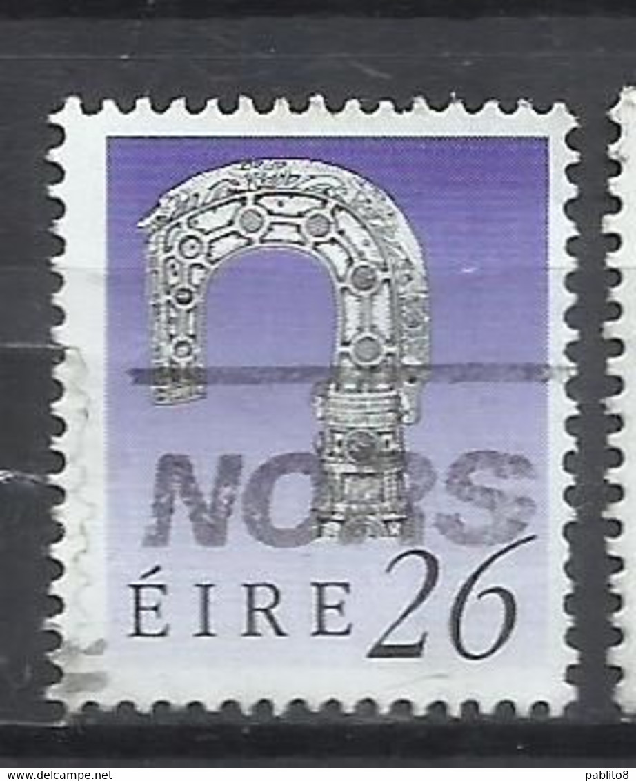 EIRE IRELAND IRLANDA 1990 1995 ART TREASURES LISMORE CROSIER 26p USED USATO OBLITERE' - Used Stamps