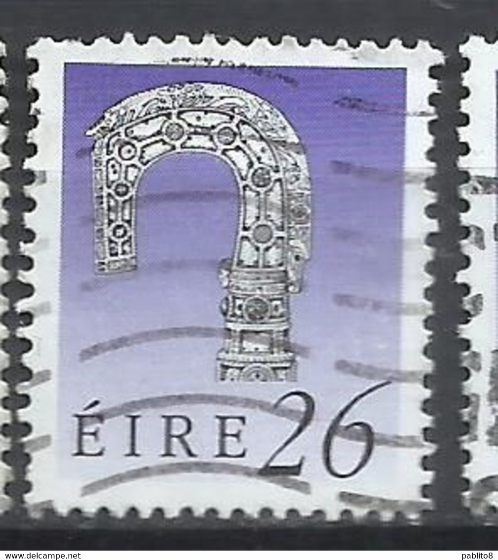 EIRE IRELAND IRLANDA 1990 1995 ART TREASURES LISMORE CROSIER 26p USED USATO OBLITERE' - Used Stamps