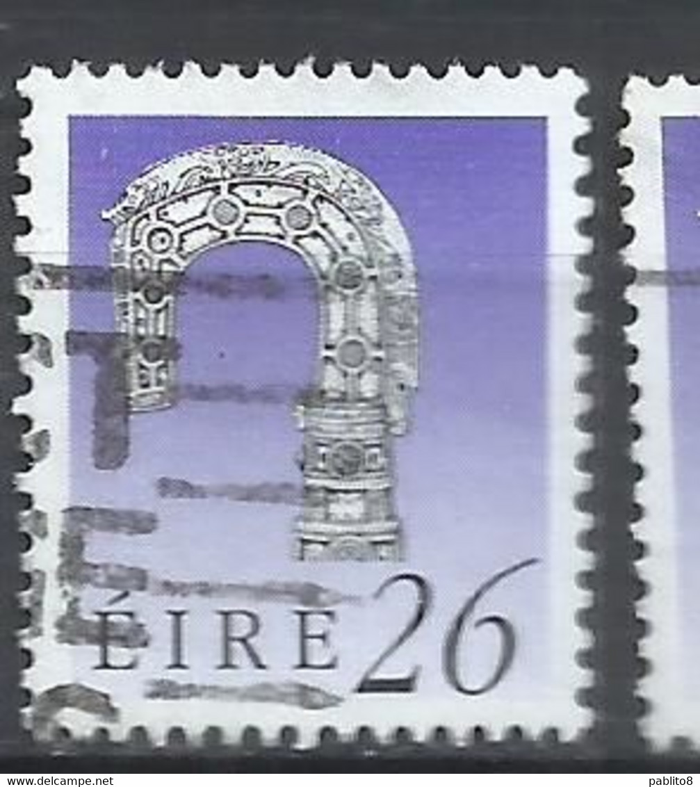 EIRE IRELAND IRLANDA 1990 1995 ART TREASURES LISMORE CROSIER 26p USED USATO OBLITERE' - Used Stamps