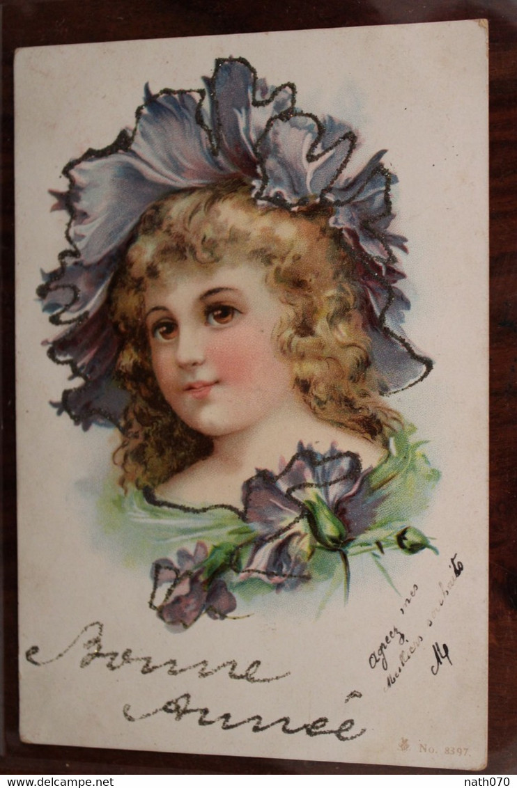AK 1904 Cpa Femme élégante Brillants En Relief Voyagée Pour Aurillac Cantal - Frauen
