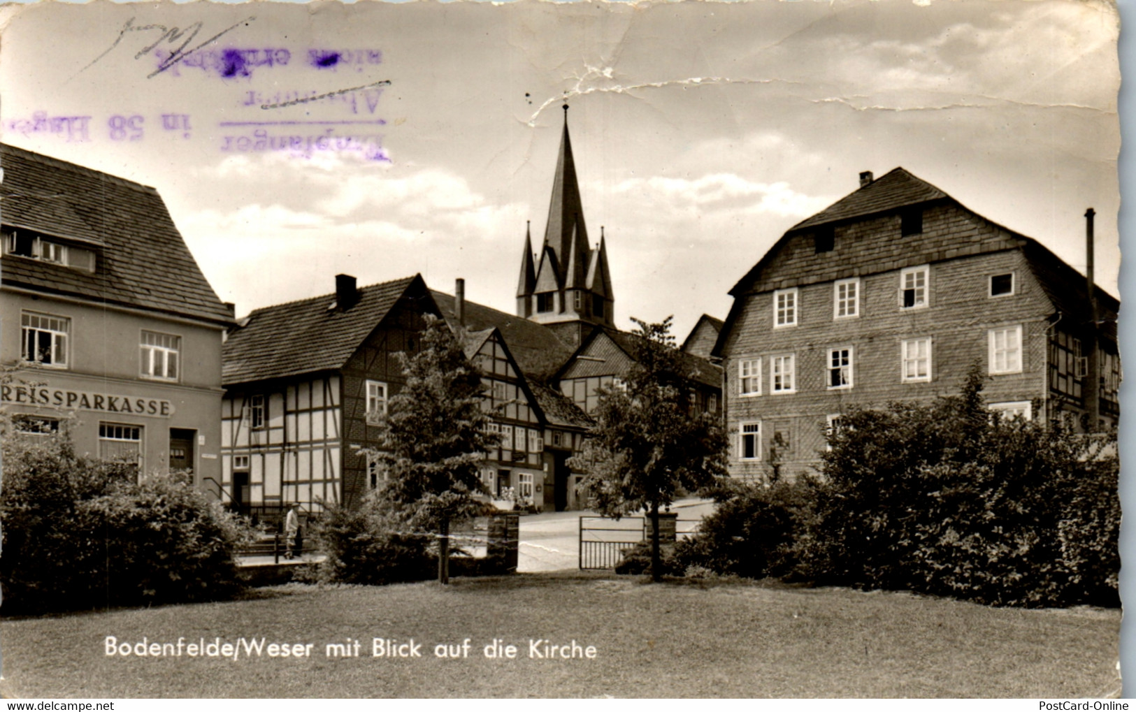 40919 - Deutschland - Bodenfelde , Weser Mit Blick Auf Die Kirche , Kreissparkasse - Gelaufen - Northeim