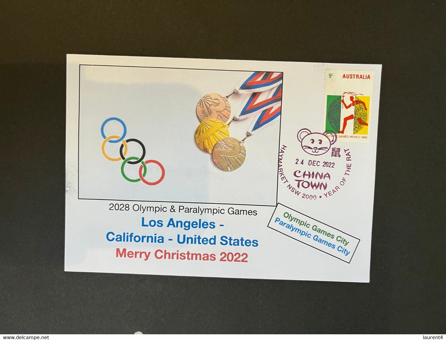 (1 N 52) 2028 Los Angeles Olympics Games - Merry Christmas 2022 - Olympic Stamp Red P/m 25-12-2022 - Estate 2028 : Los Angeles