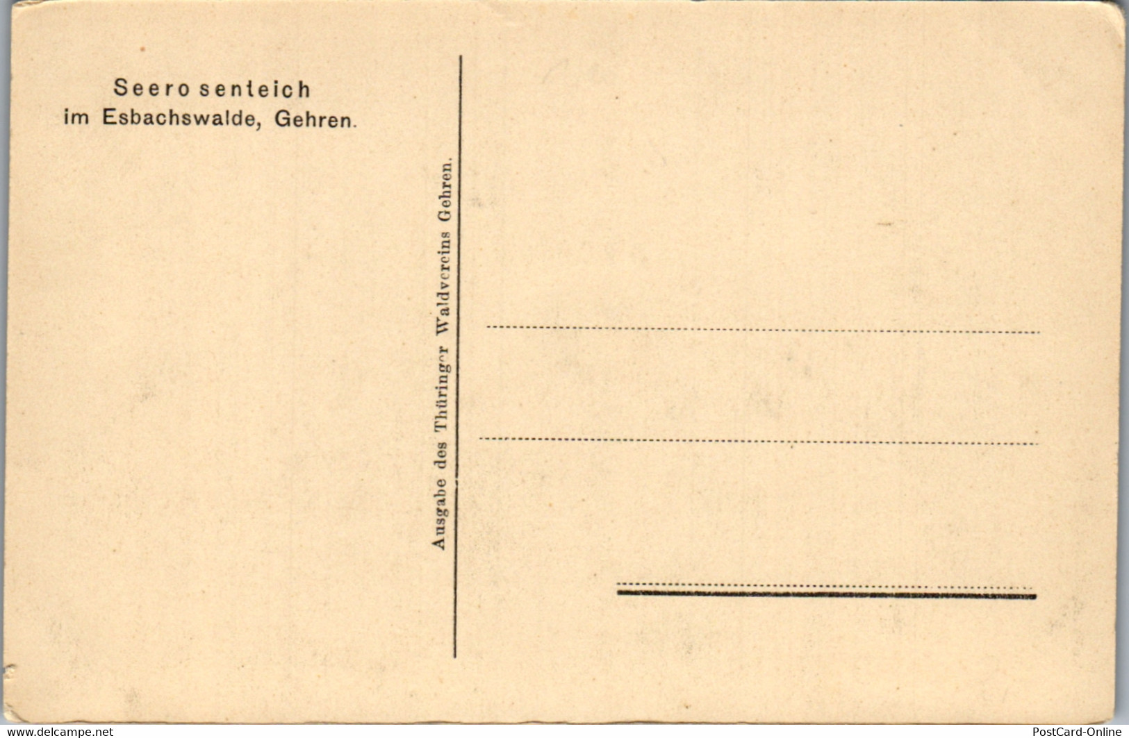 41535 - Deutschland - Gehren I. Thür. , Seerosenteich Im Esbachswalde - Nicht Gelaufen - Gehren