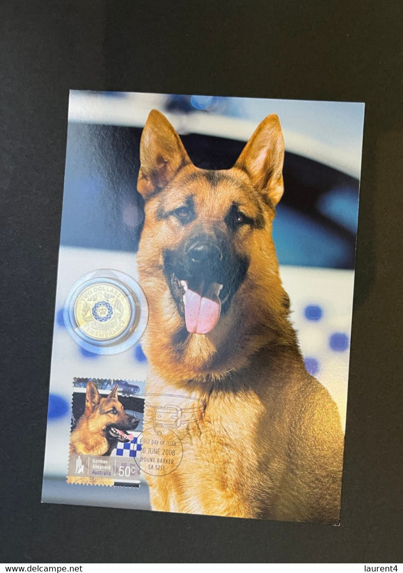(1 N 54) 2019 Australian National Police Remembrance Coin On Police Dog Maxicard (10 June 2008) - 2 Dollars