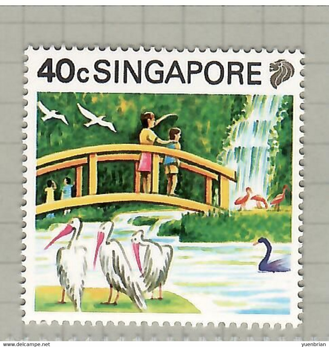 Singapore 1990, Bird, Birds, Pelican, Swan, Ibis, 1v, MNH** Split From Set Of 13v - Pélicans