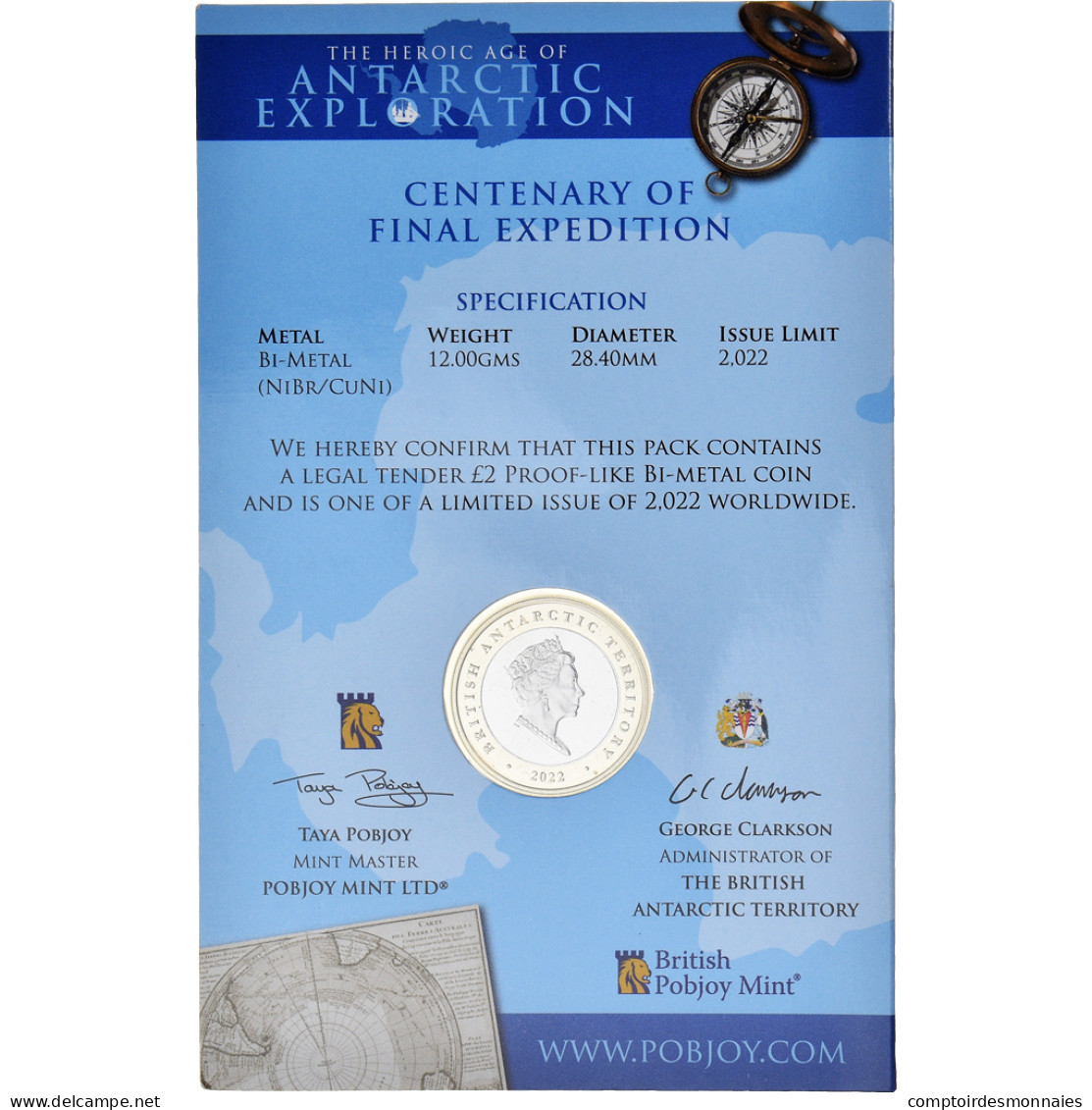 Monnaie, Territoire Antarctique Britannique, Two Pounds, 2022, Pobjoy Mint - Maundy Sets & Gedenkmünzen