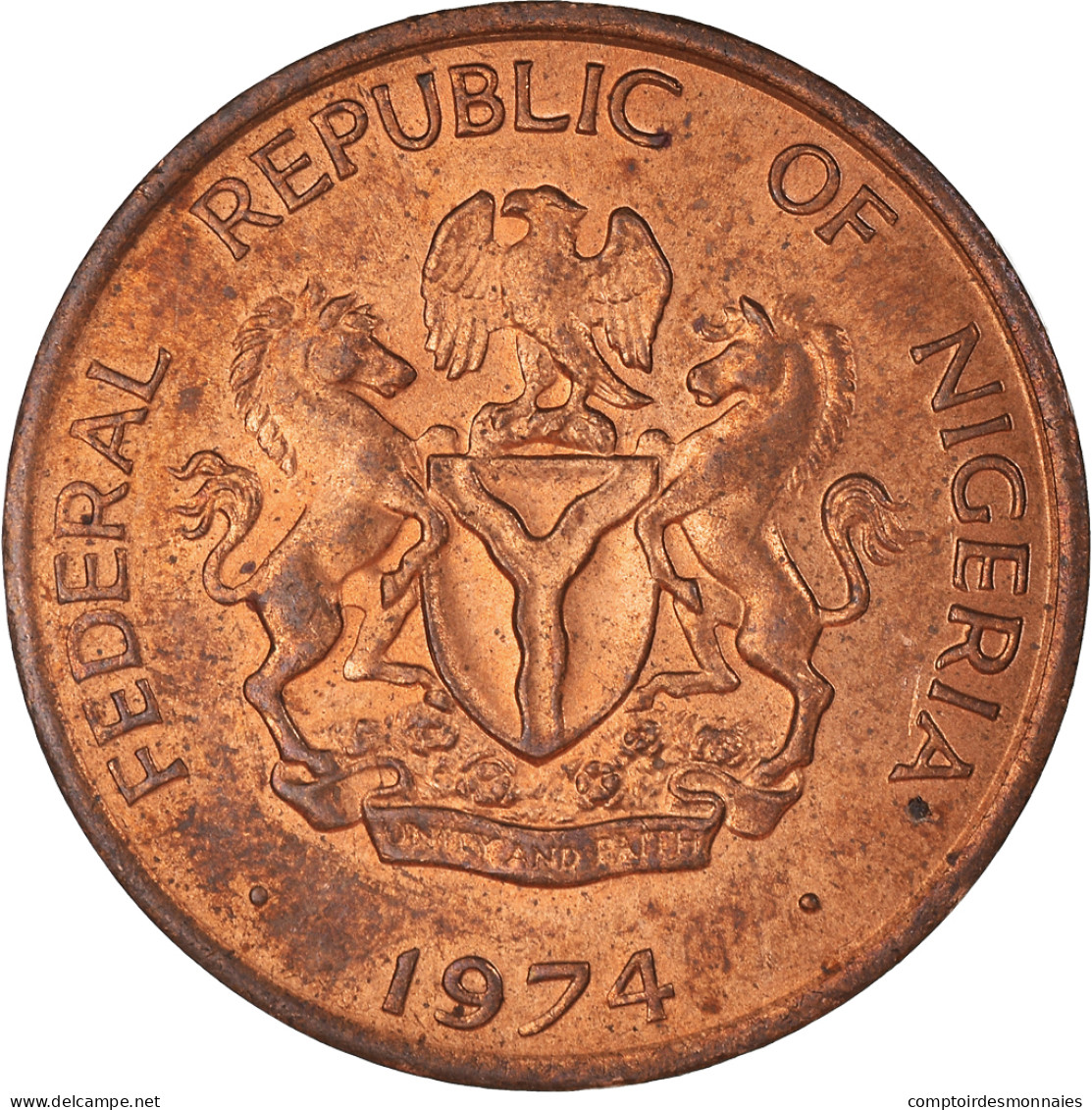 Monnaie, Nigéria, Kobo, 1974 - Nigeria