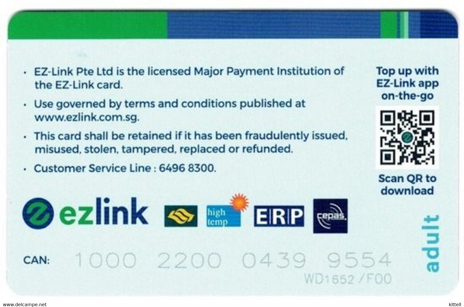 Singapore Travel Transport Card Subway Train Bus Ticket Ezlink Merlion Food Unused - Mundo