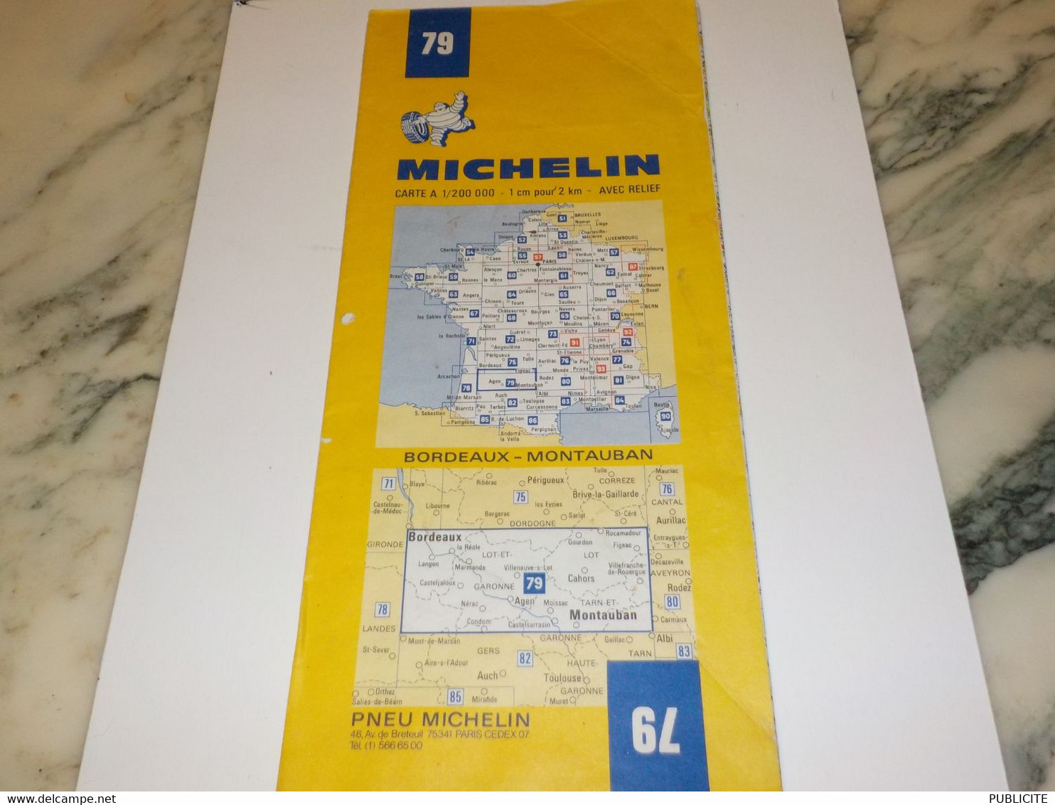 CARTE ROUTIERE MICHELIN BORDEAUX - MONTAUBAN   N 79 - Cartes Routières