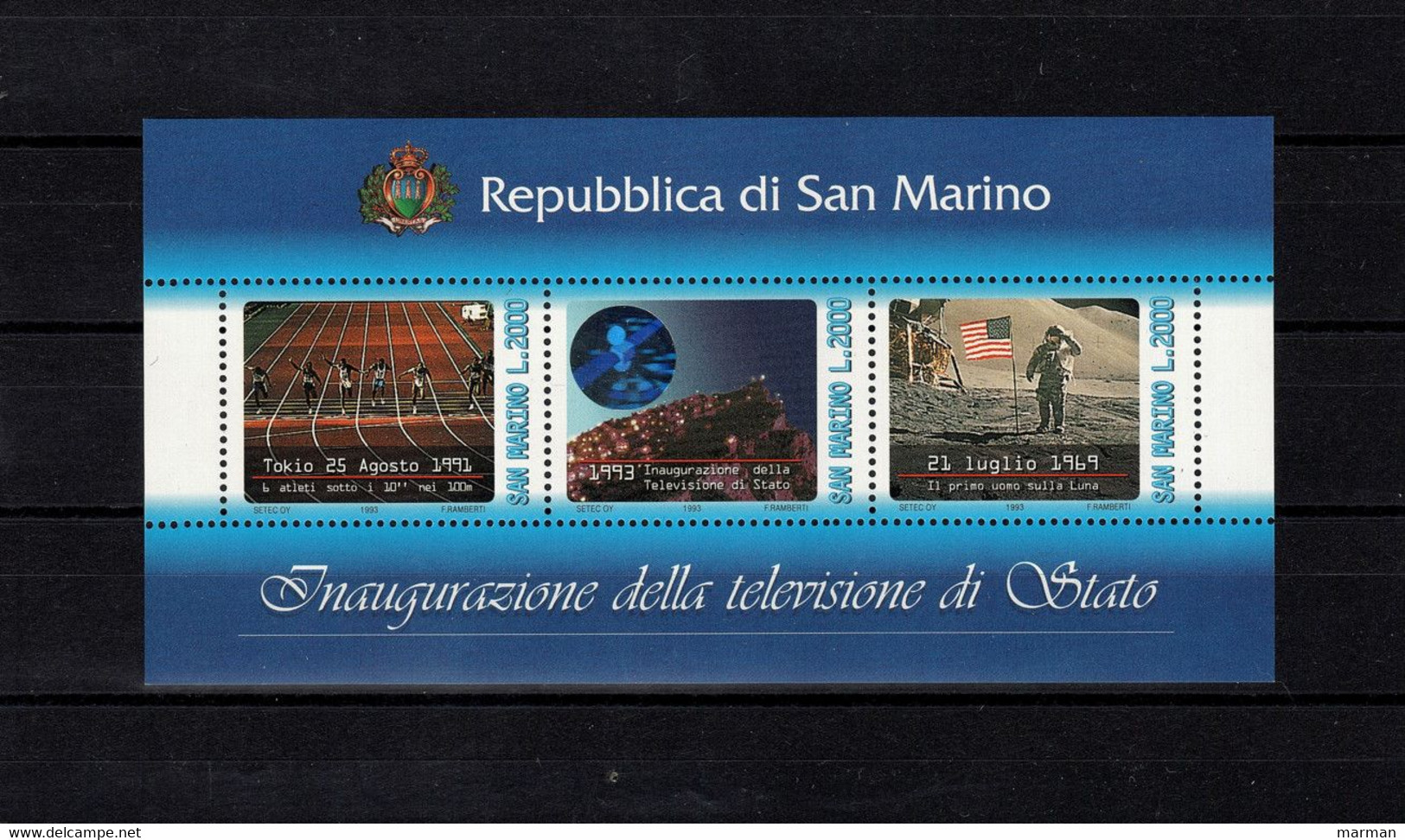 SAN MARINO 1993 Foglietto BF47 "inaugurazione Della Televisione" - Blocchi & Foglietti