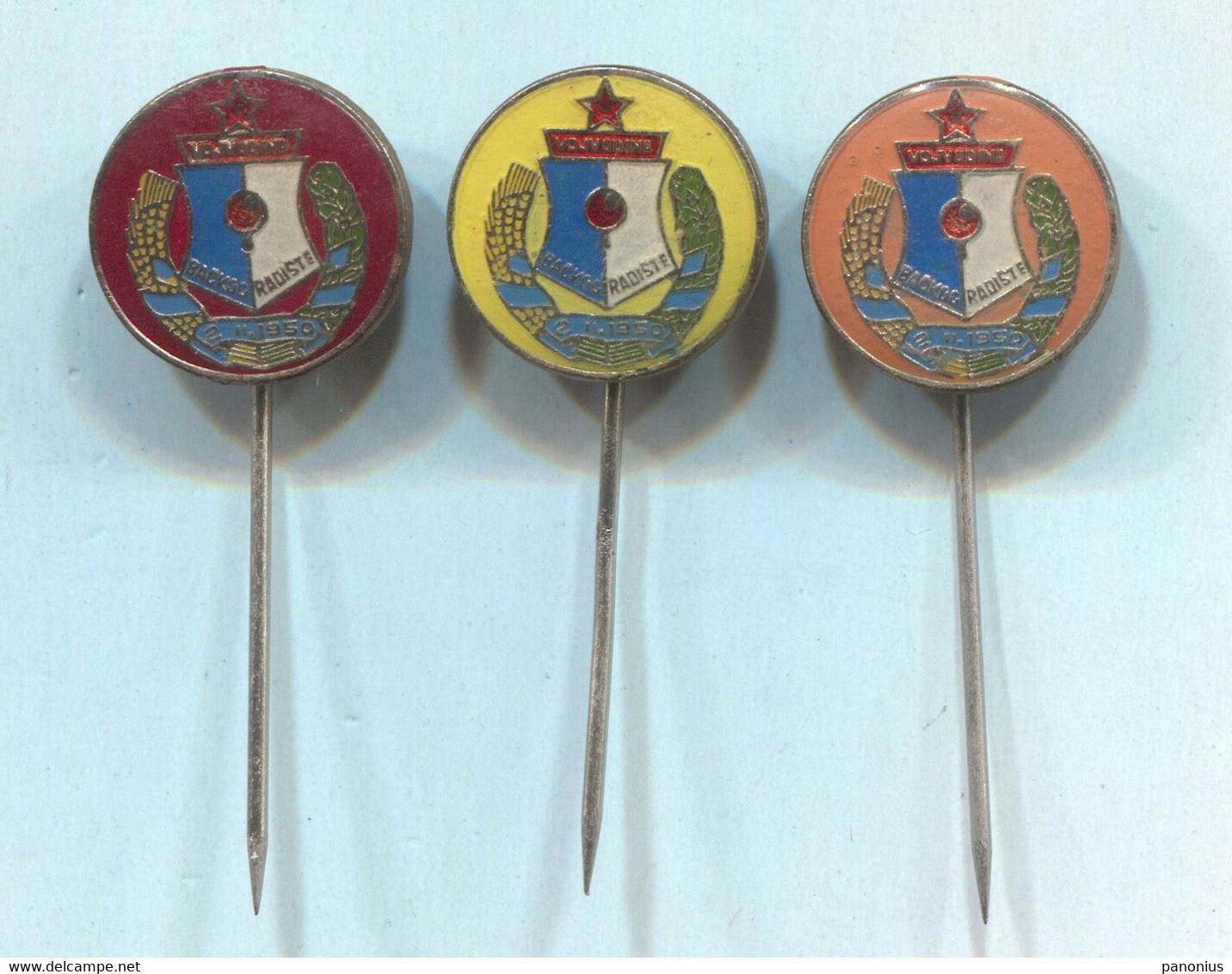 Table Tennis Tischtennis Ping Pong - STK Vojvodina, Bačko Gradište Serbia, Vintage Pin  Badge Abzeichen, 3 Pcs - Table Tennis