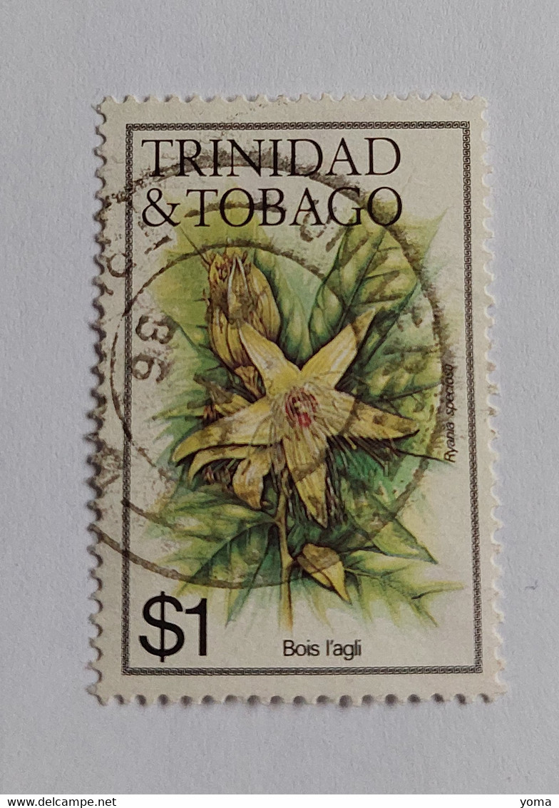 N° 493       Fleur - Bois L' Agli - Ryania Speciosa  -  Oblitéré - Trinidad & Tobago (1962-...)