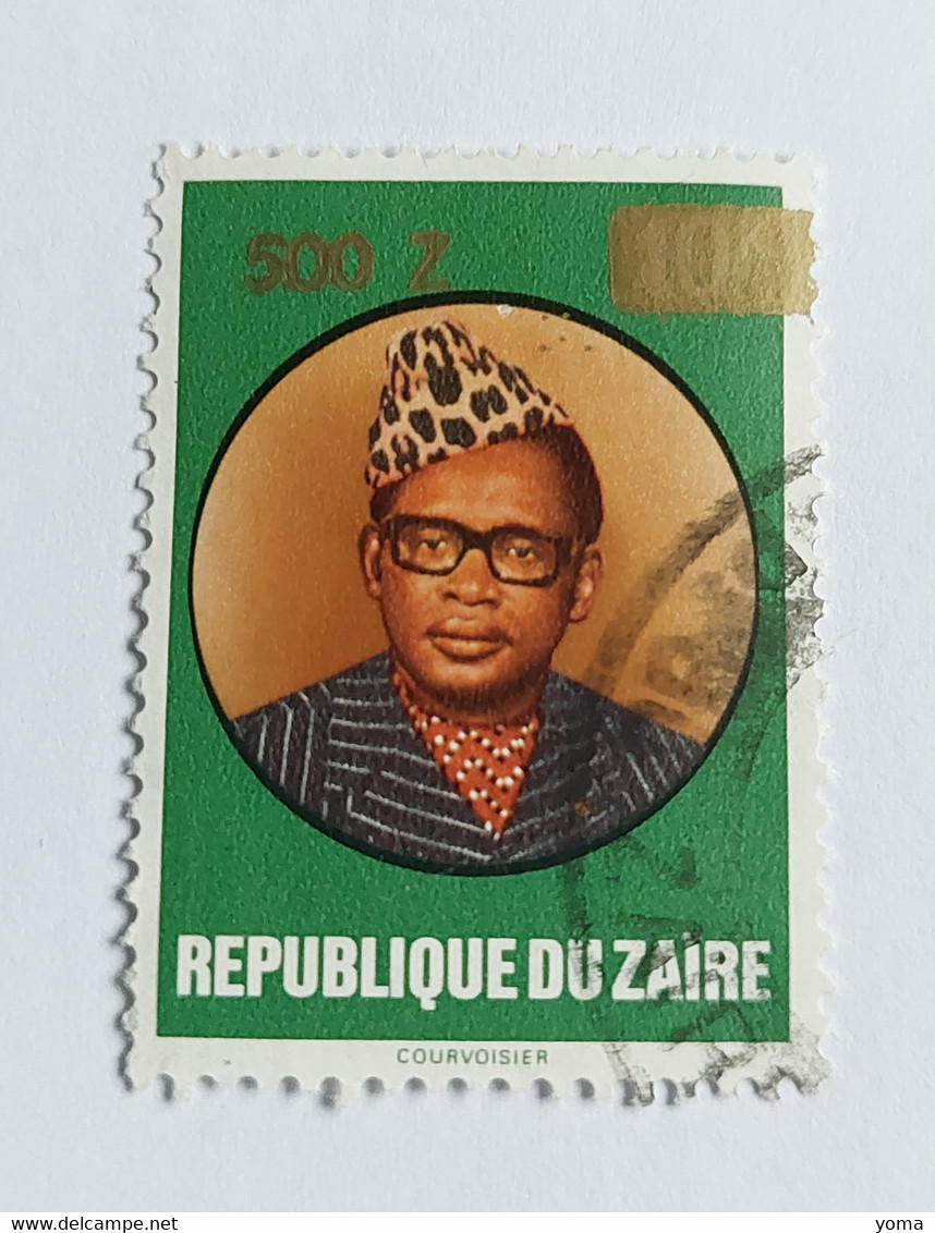 N° 1333       Président Mobutu  -  Surcharge 500 Z. Sur 10 K. - Gebruikt