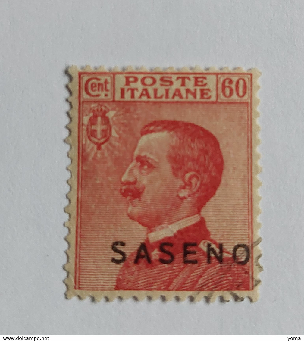 N° 7       60 C. Rouge-carminé  -  Oblitéré - Saseno