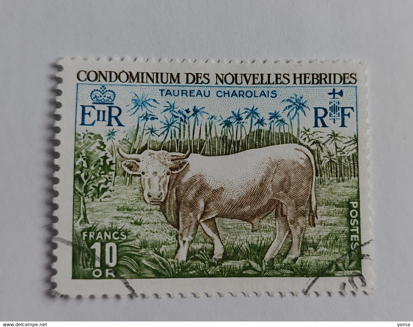 N° 408       Taureau Charolais - 10 F - Oblitérés