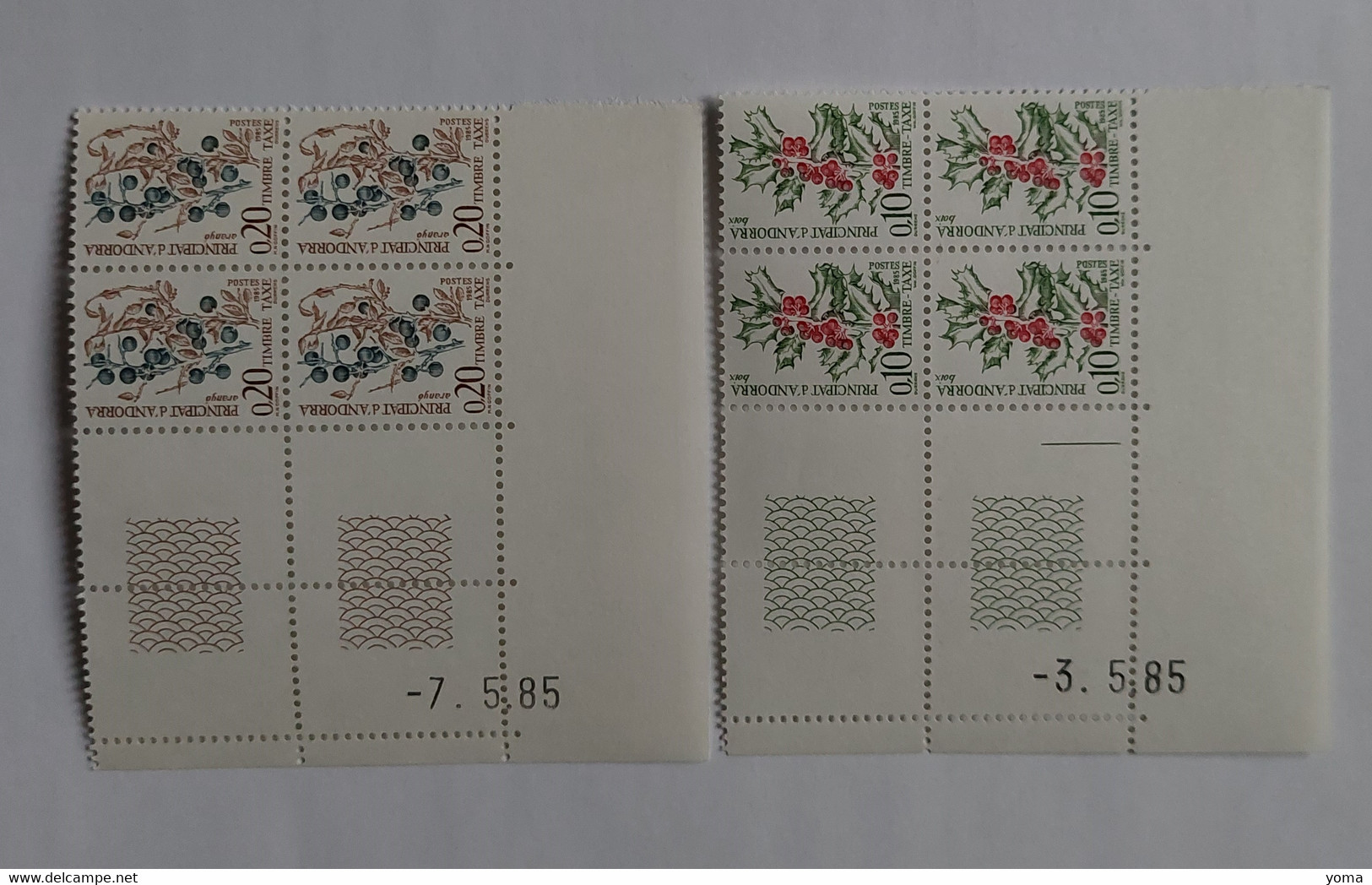 N° 53 à 62       Baies Sauvages  -  La Série En Coin Daté De 1985 - Unused Stamps