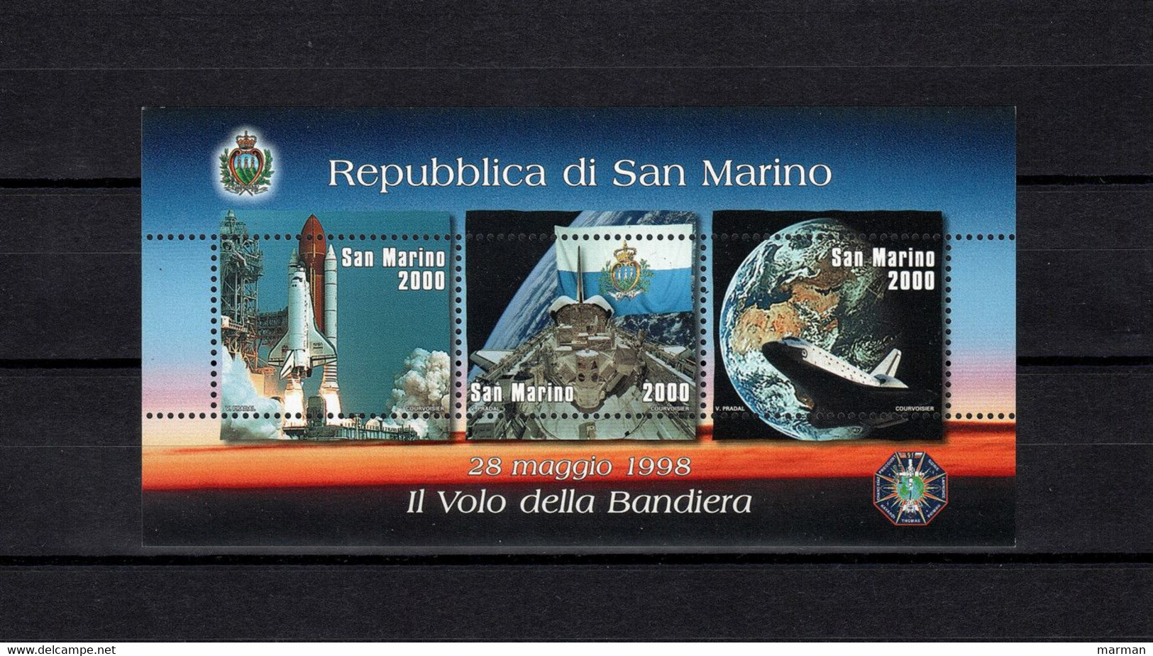 SAN MARINO 1998 Foglietto BF59 "bandiera Nello SPAZIO" - Blocchi & Foglietti