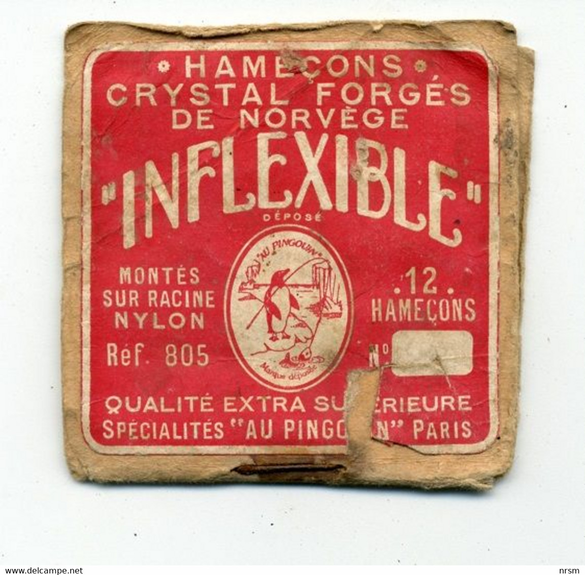 Matériel De Pêche / Collection Thème Pêche / Ancien Sachet D'hameçons N° ? / Marque : Inflexible / Au Pingouin à Paris - Fischerei