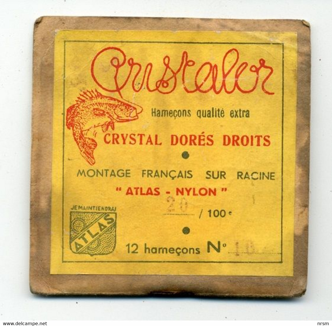 Matériel De Pêche / Collection Thème Pêche / Ancien Sachet D'hameçons N° 18 / Marque : Cristalor - Pesca