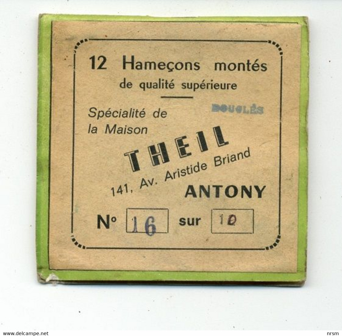 Matériel De Pêche / Collection Thème Pêche / Ancien Sachet D'hameçons N° 16 / Marque : Thiel à Antony (92) - Pêche