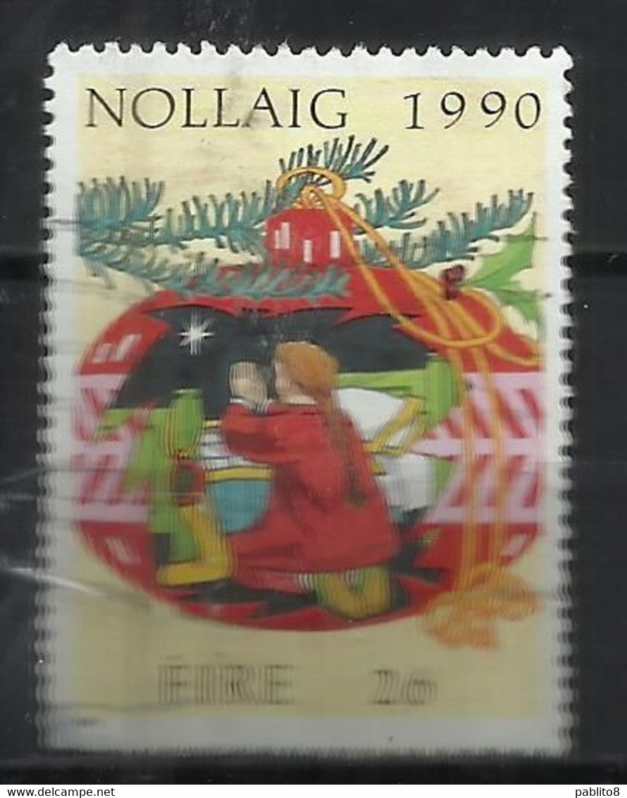 EIRE IRELAND IRLANDA 1990 CHRISTMAS CHILD PRAYNG NOLLAIG NATALE NOEL WEIHNACHTEN NAVIDAD 26p USED USATO OBLITERE' - Used Stamps