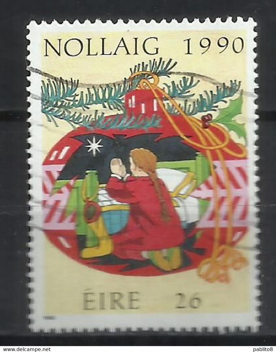 EIRE IRELAND IRLANDA 1990 CHRISTMAS CHILD PRAYNG NOLLAIG NATALE NOEL WEIHNACHTEN NAVIDAD 26p USED USATO OBLITERE' - Usati