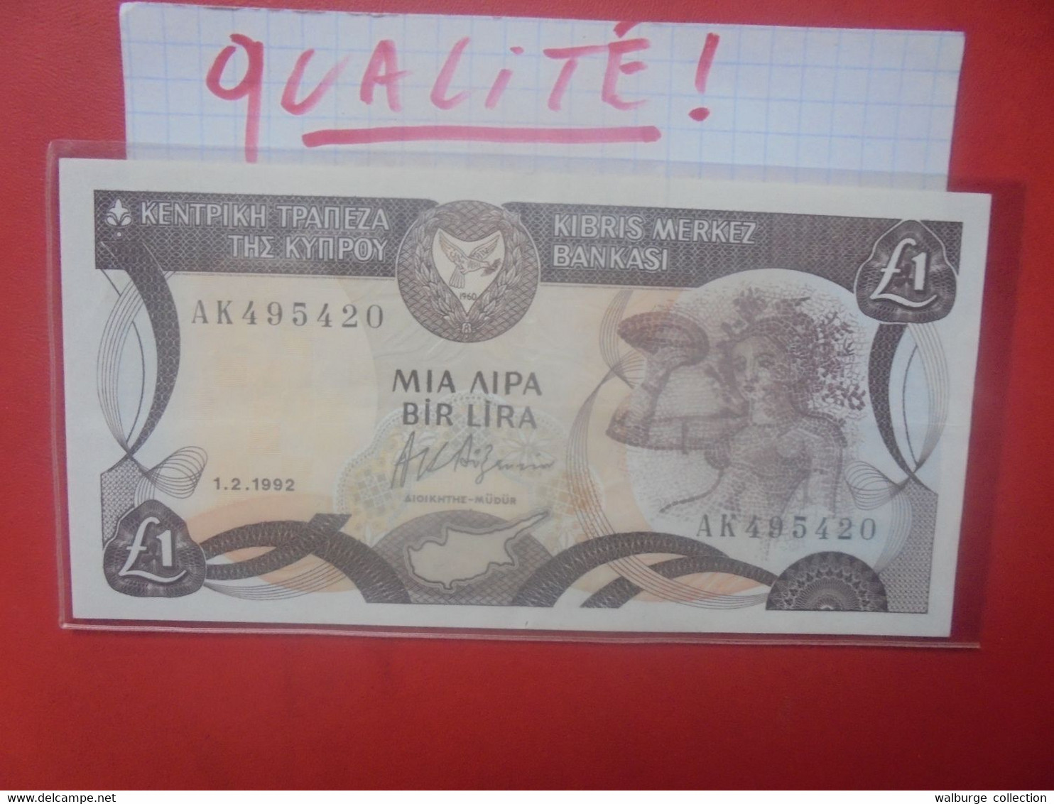 CHYPRE 1 POUND 1-2-1992 Peu Circuler BELLE QUALITE (B.28) - Cyprus